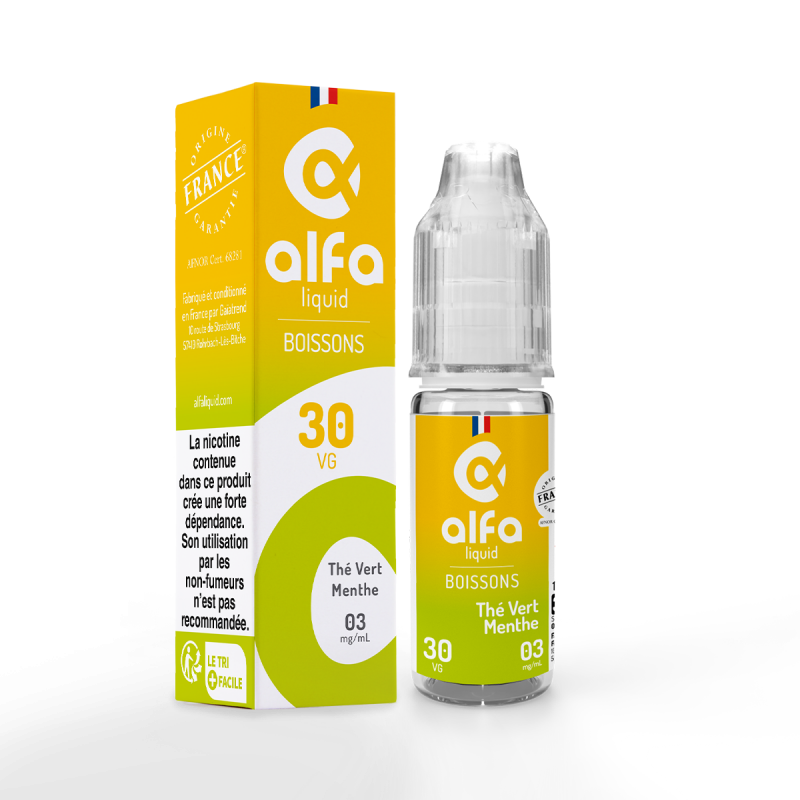 Thé Vert Menthe Alfaliquid Boissons 10mL Thé Vert Menthe Alfaliquid Boissons 10mL