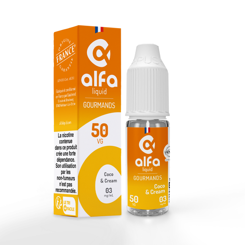 Coco & Cream Alfaliquid Gourmands 10mL Coco & Cream Alfaliquid Gourmands 10mL